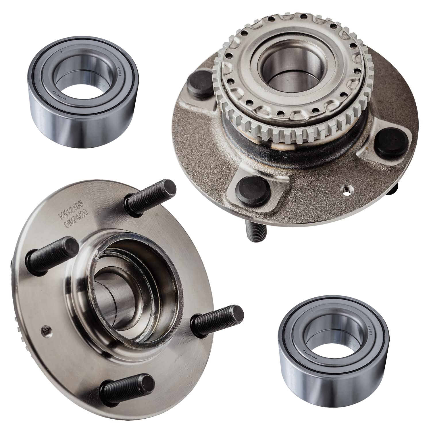 4pc Front Wheel Bearings and Rear Wheel Hub and Bearings Kit