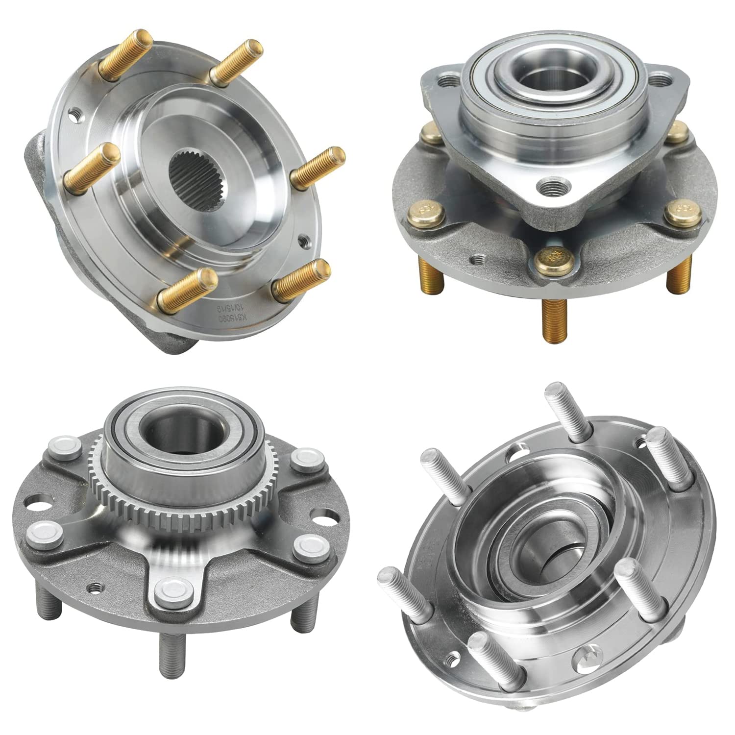 4pc Front & Rear Wheel Hub and Bearings Kit