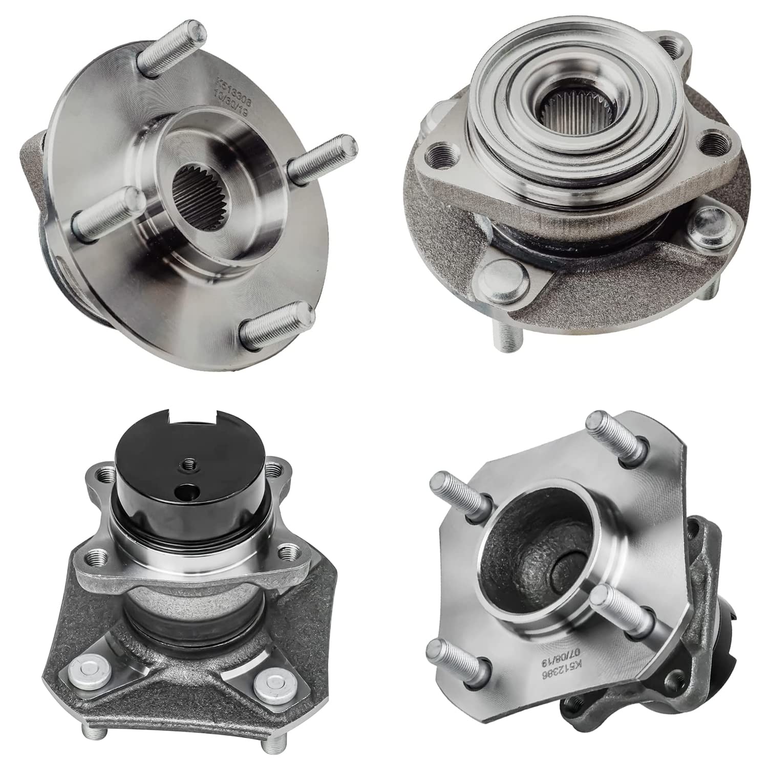 4pc Front & Rear Wheel Hub and Bearings Kit