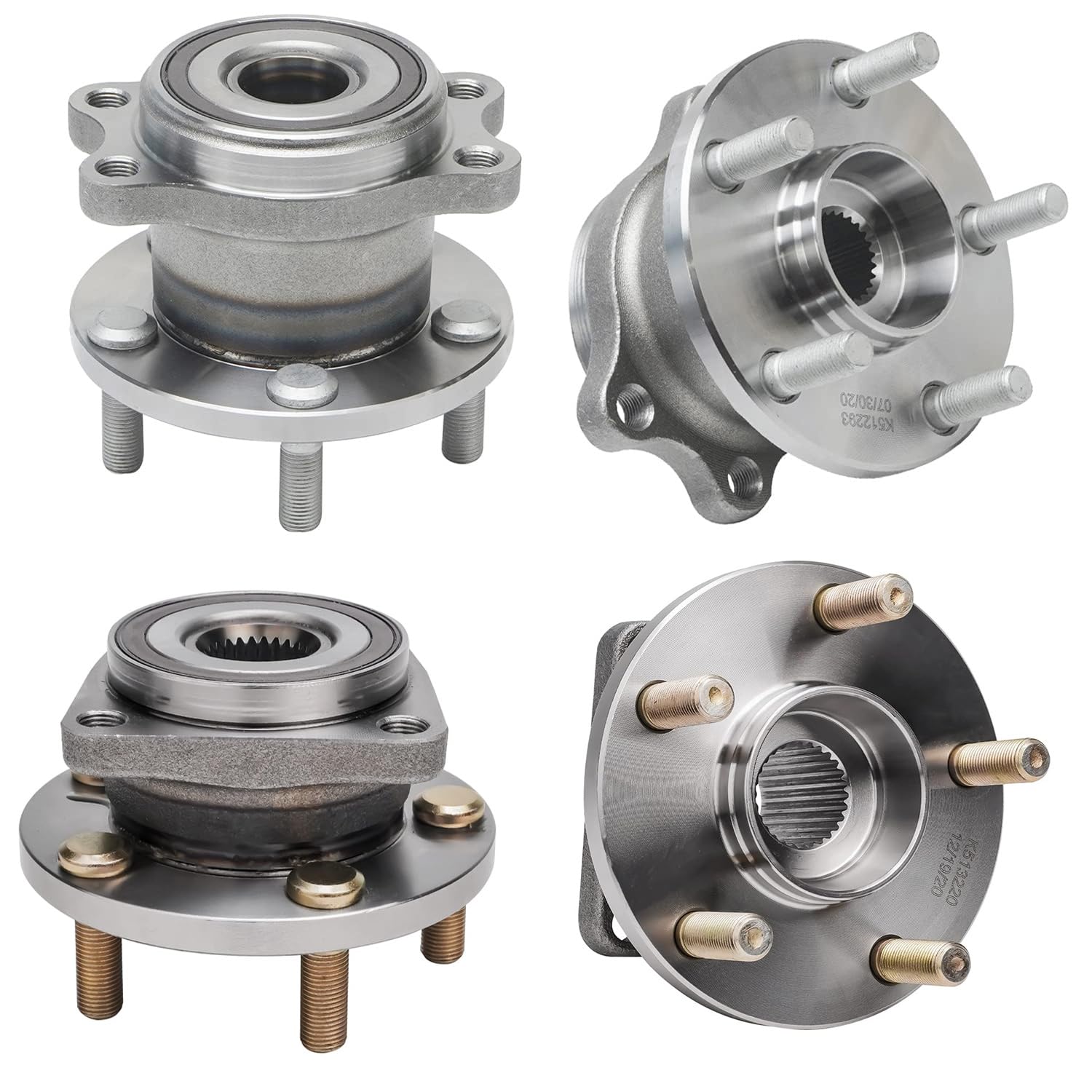 4pc Front & Rear Wheel Hub and Bearings Kit
