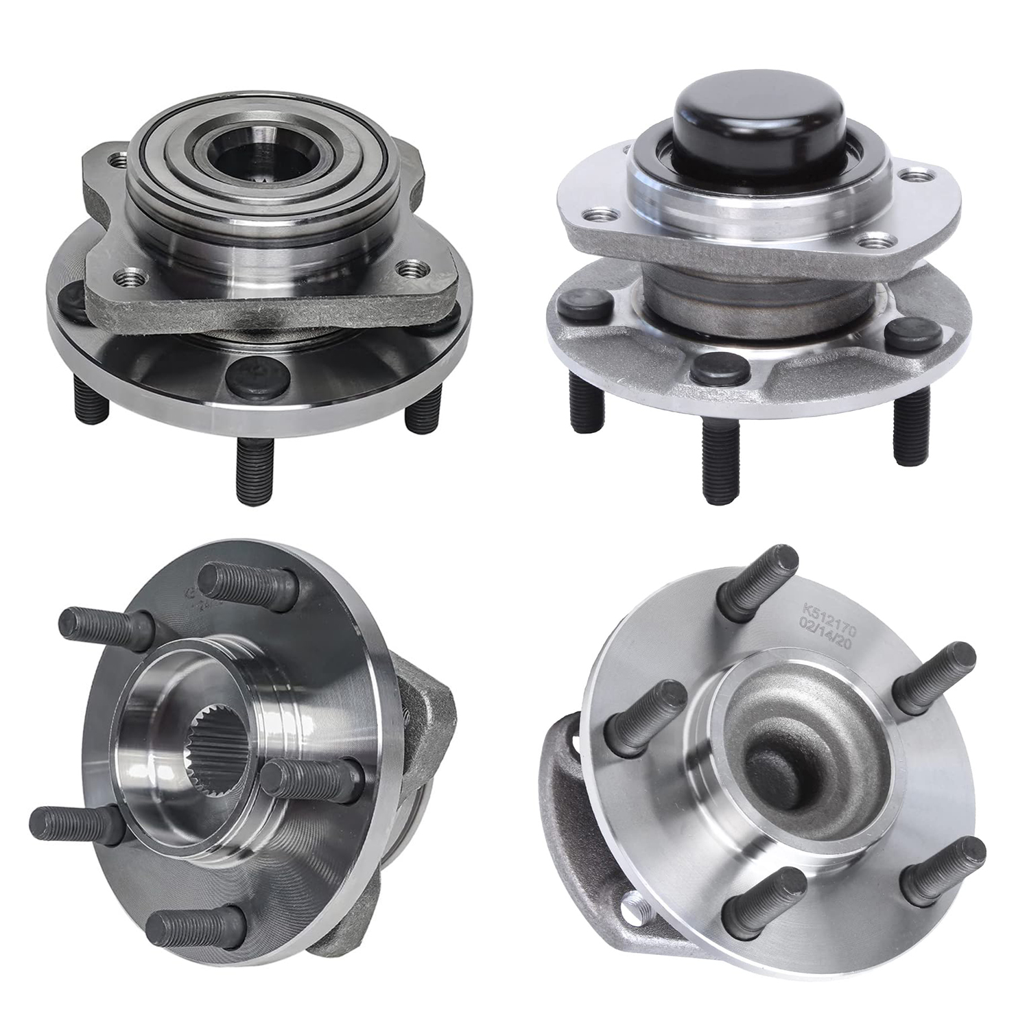 4pc Front & Rear Wheel Hub and Bearings Kit